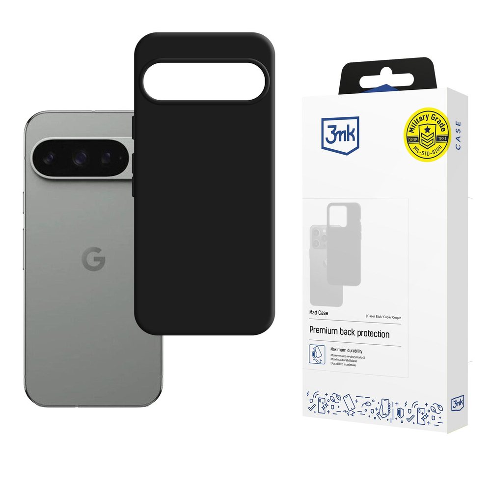 Google Pixel 10 / 10 Pro 3MK Matt Case Cover, Black | Matēts Telefona Maciņš Vāks Apvalks Bampers