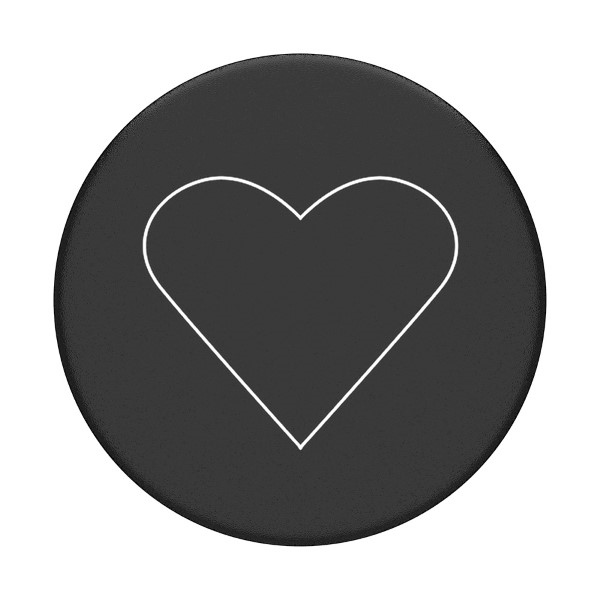 Popsockets 2 White Heart Black turētājs un telefona statīvs (1)