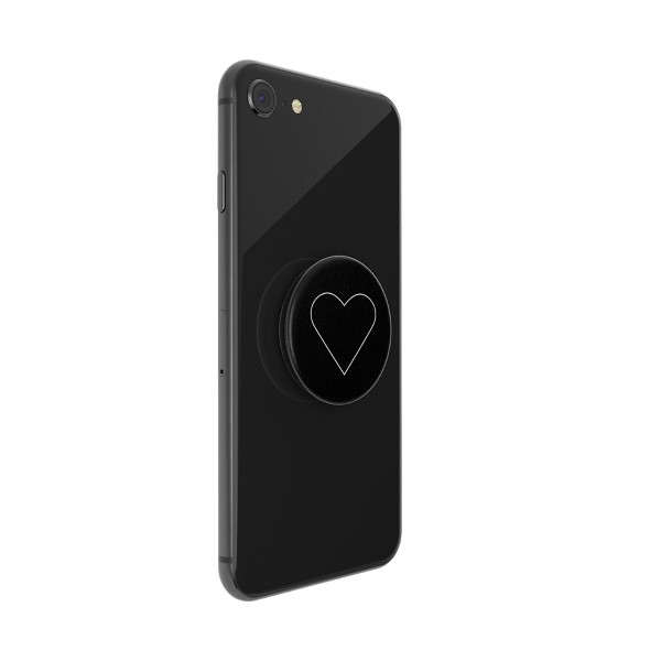 Popsockets 2 White Heart Black turētājs un telefona statīvs (2)