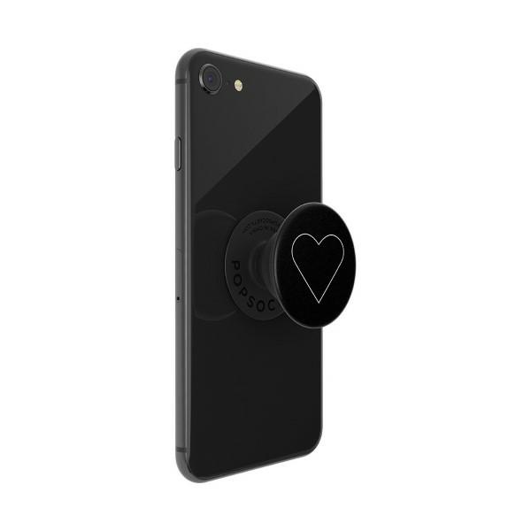 Popsockets 2 White Heart Black turētājs un telefona statīvs (3)