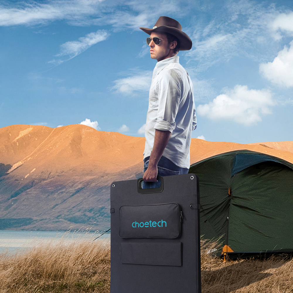 Choetech SC011 saules lādētājs 200W pārnēsājamais saules panelis - melns (2)