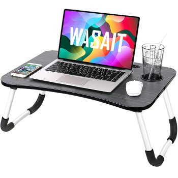 Salokāms Klēpjdatora Galds, Melns | Folding Laptop Table