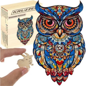 Koka Figūru Puzle Mīkla Bērniem un Pieaugušajiem Kruzzel 24551, 177 detaļas | Wooden Jigsaw Unique Shape Puzzle