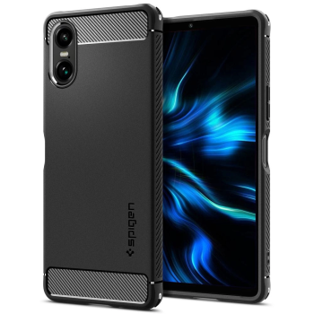 Sony Xperia 10 VI Spigen Rugged Armor Case Cover, Black | Telefona Macņš Vāciņš Apvalks Maks