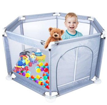 Lielā bērnu rotaļu manēža / laukums / sausais baseins, Pelēks | Safety Children's Playpen
