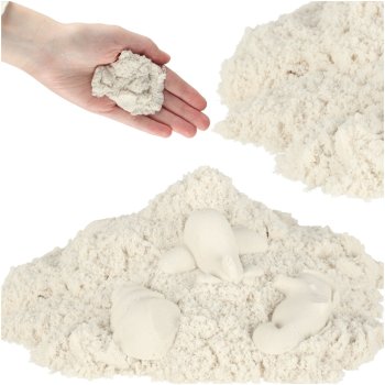 Kinētiskais smilšu komplekts 1 kg maisiņā, balts