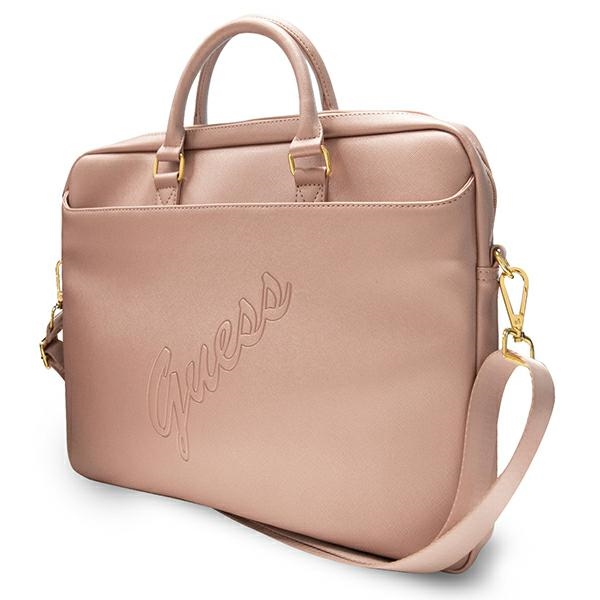 Guess Saffiano Script 16\" Portatīvo datoru soma - rozā | Laptop Bag Pink (0)