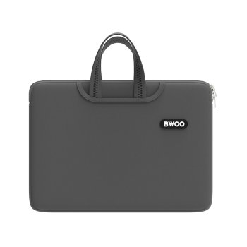 BWOO 14 collu laptopa soma ar rokturi neoprēna aizsargmaciņš, pelēka