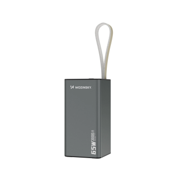 Wozinsky K65+ Power Bank 30000mAh 65W, Black | Pārnēsājams Ārējais Portatīvais Akumulators Lādētājs