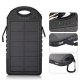 5000mAh Ārējais akumulators ar saules bateriju - melns, Solar Power Bank