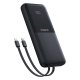 Baseus Lipow 10000mAh 22,5W ārējā baterija ar diviem iebūvētiem vadiem un displeju (ar papildu melnu Baseus Simple...