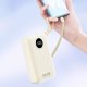 Dudao K14+ ārējais akumulators 20000mAh 22.5W ar USB-C / USB-A un iebūvētiem Lightning un USB-C kabeļiem – balts
