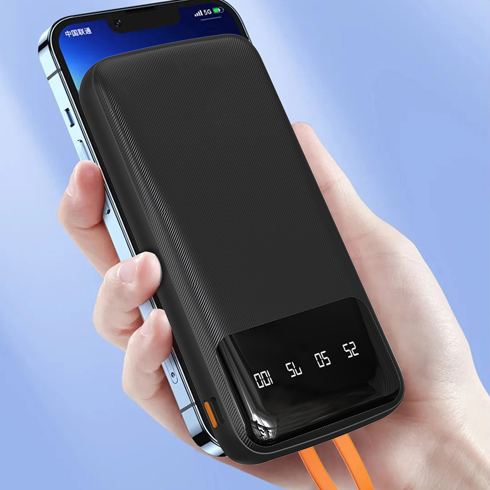 Dudao K6Pro universālais 10000mAh Power Bank ar USB kabeli, Type C, Lightning - balts | Universal With Cable, White... (3)