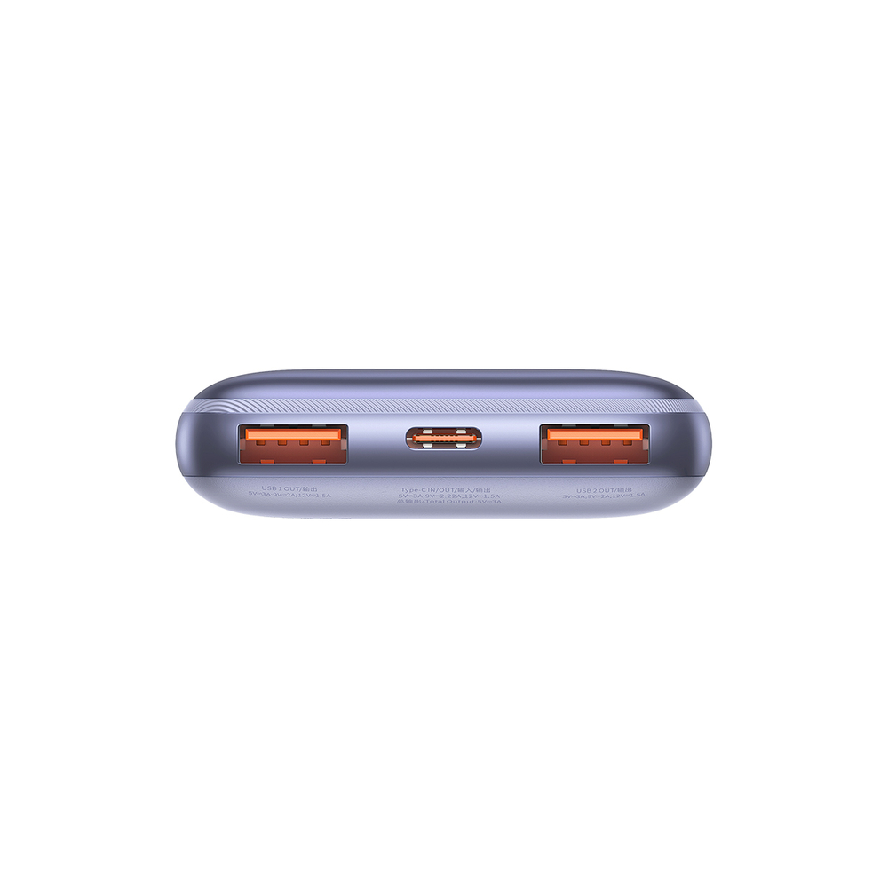 Baseus Bipow Pro portatīvā baterija 10000mAh 20W violetā krāsā ar USB Type A - USB Type C 3A 0,3m kabeli... (1)