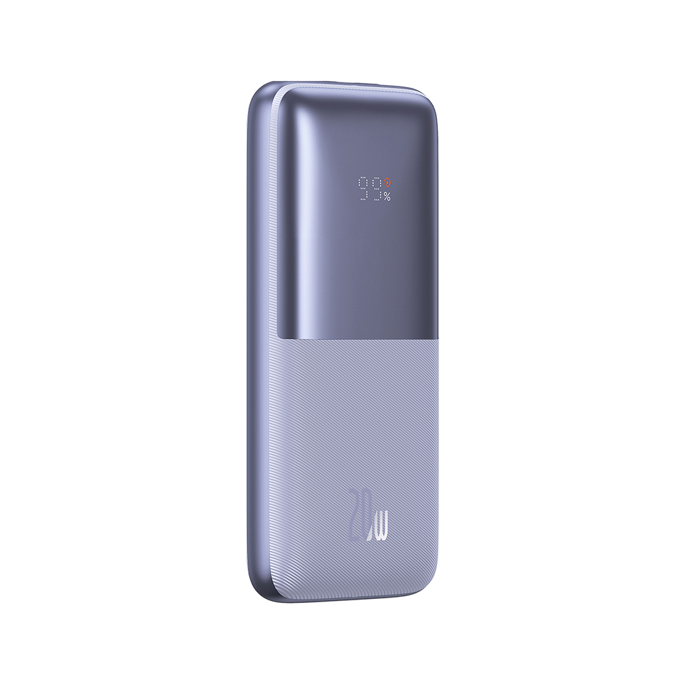 Baseus Bipow Pro portatīvā baterija 10000mAh 20W violetā krāsā ar USB Type A - USB Type C 3A 0,3m kabeli... (2)