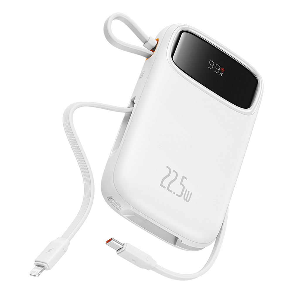 Baseus Qpow2 20000mAh 22,5W ārējais akumulators ar diviem iebūvētiem kabeļiem un digitālo displeju + Baseus... (2)
