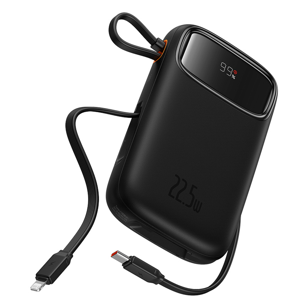 Baseus Qpow2 20000mAh 22.5W jaudīgais akumulators ar diviem kabeļiem un digitālo displeju + Baseus Simple USB-C 3A... (2)
