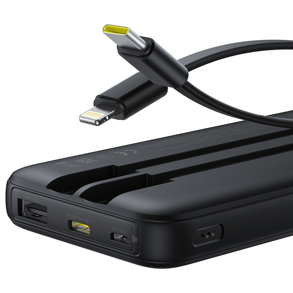 Baseus Lipow 10000mAh 22,5W ārējā baterija ar diviem iebūvētiem vadiem un displeju (ar papildu melnu Baseus Simple... (2)