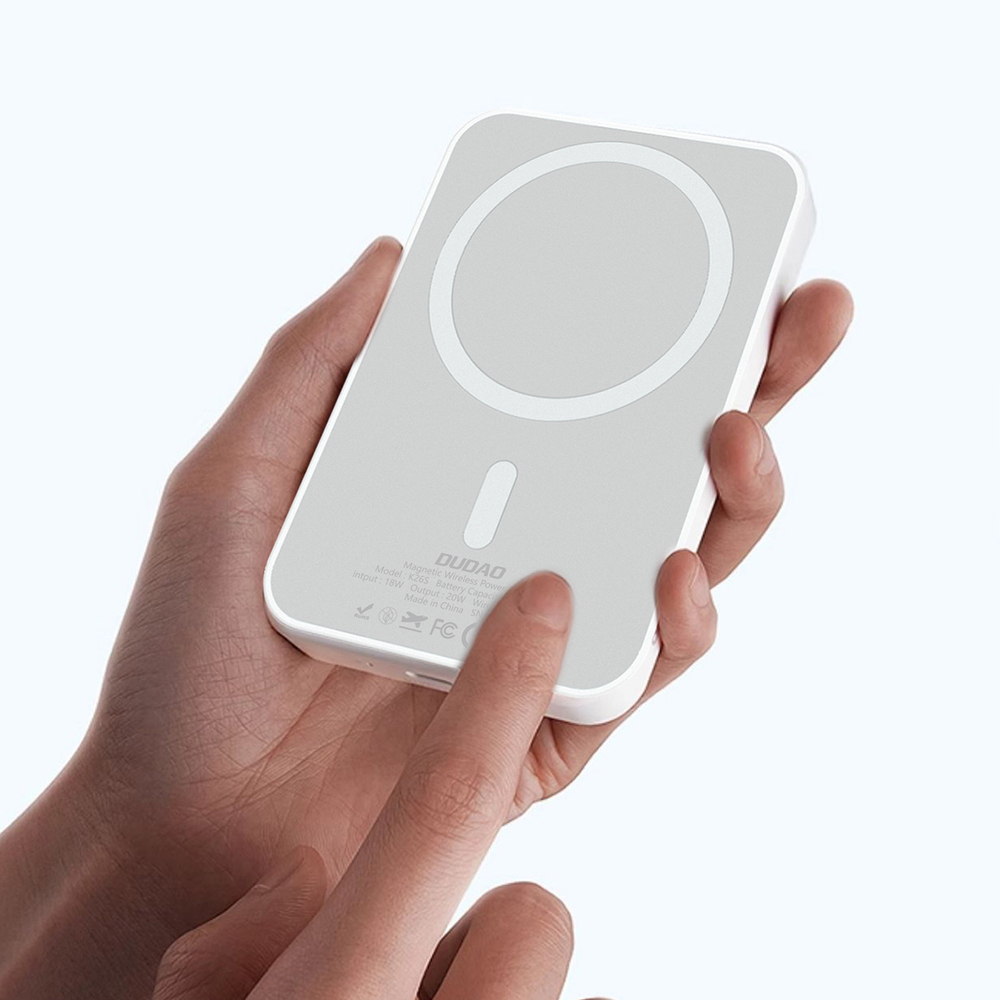 Dudao K26 ārējā baterija 10000mAh 20W USB-A / USB-C / MagSafe – balta (3)