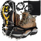 Pretslīdēšanas radzes ziemas apaviem / Pretslīdes apavu uzlikas ar glabāšanas somu, Izmērs 44-47 | Ice Snow Traction Cleats Crampons
