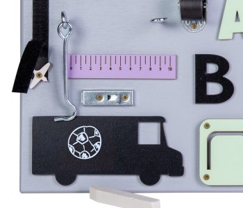 Izglītojošā Koka Rotaļlieta Manipulācijas Sensorais Aktivitāšu Dēlis Tāfele, 50x37,5cm | Wooden Manipulation Sensory Busy Board