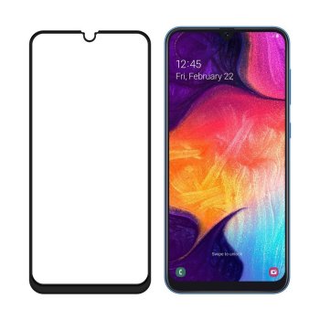5D aizsargstikls Samsung Galaxy A40 (SM-A405F), melns pilna pārklājuma (Tempered Glass)