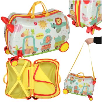 Bērnu ceļojumu soma ar riteņiem, koferis, čemodāns-sēdeklis, Zoo | Kids Travel Luggage Bag Ride On Suitcase