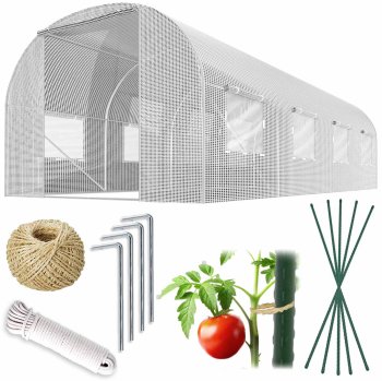 Dārza siltumnīca tunelis 2x4,5m (9m2) Plonos, Balts