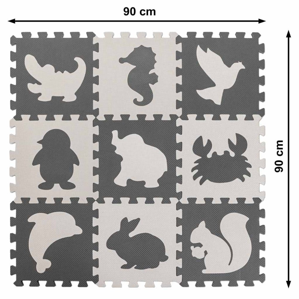 Bērnu spēļu grīdas Puzle paklājs putu paklājiņš Dzīvnieki - 9 gab 85x85cm | Kids Foam Floor Puzzle Mat Animals (6)