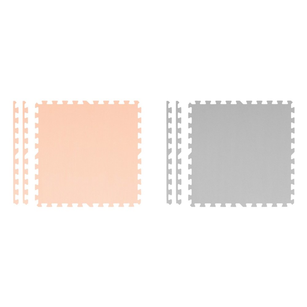 Liels putu puzles rotaļu paklājiņš Ricokids, 180x180 cm, 9 gab., pelēks-persiku (0)