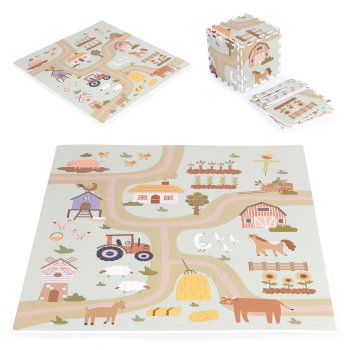 Liels putu puzles paklājiņš bērniem Ferma 90,5x90,5 cm 21 el. ECOTOYS