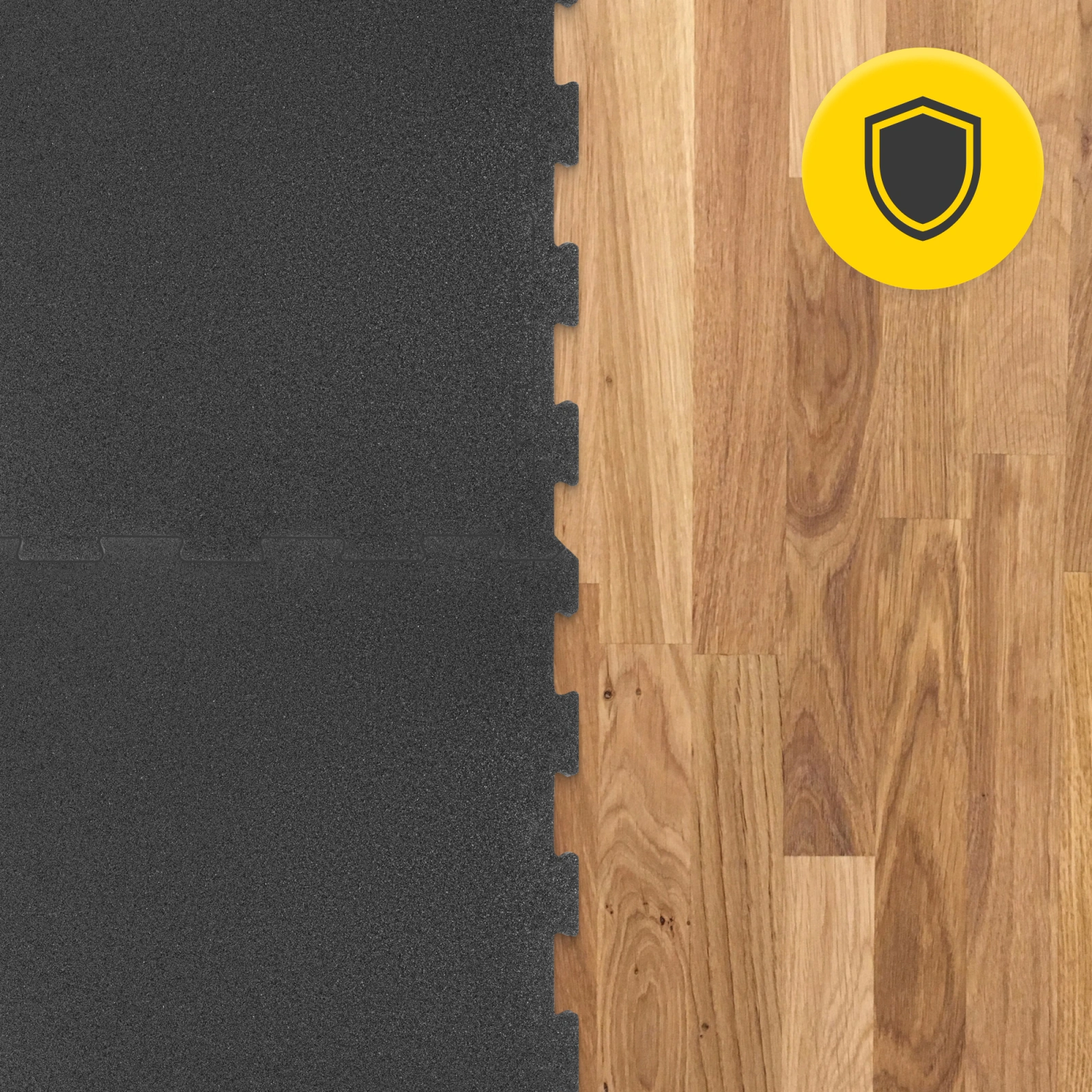 Gumijas puzles paklājs sporta zālei 4FIZJO 4 gab. 48,5x48,5x2 cm, melns (0)