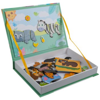 Attīstošā magnētiskā puzle grāmata Montesori Āfrikas dzīvnieki