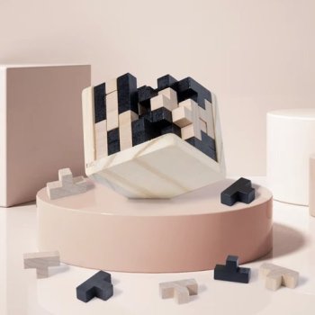 Koka loģiskā puzle prāta mežģis bērniem un pieaugušajiem 24742