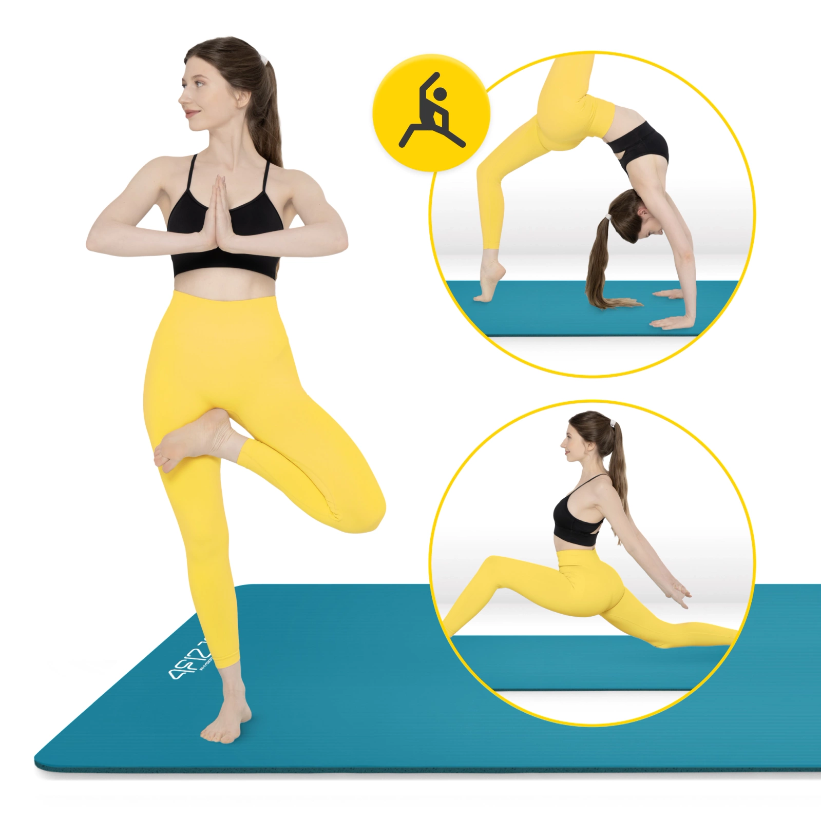 4FIZJO NBR vingrošanas paklājs 190x100 cm, biezs 1.5 cm, zils (0)