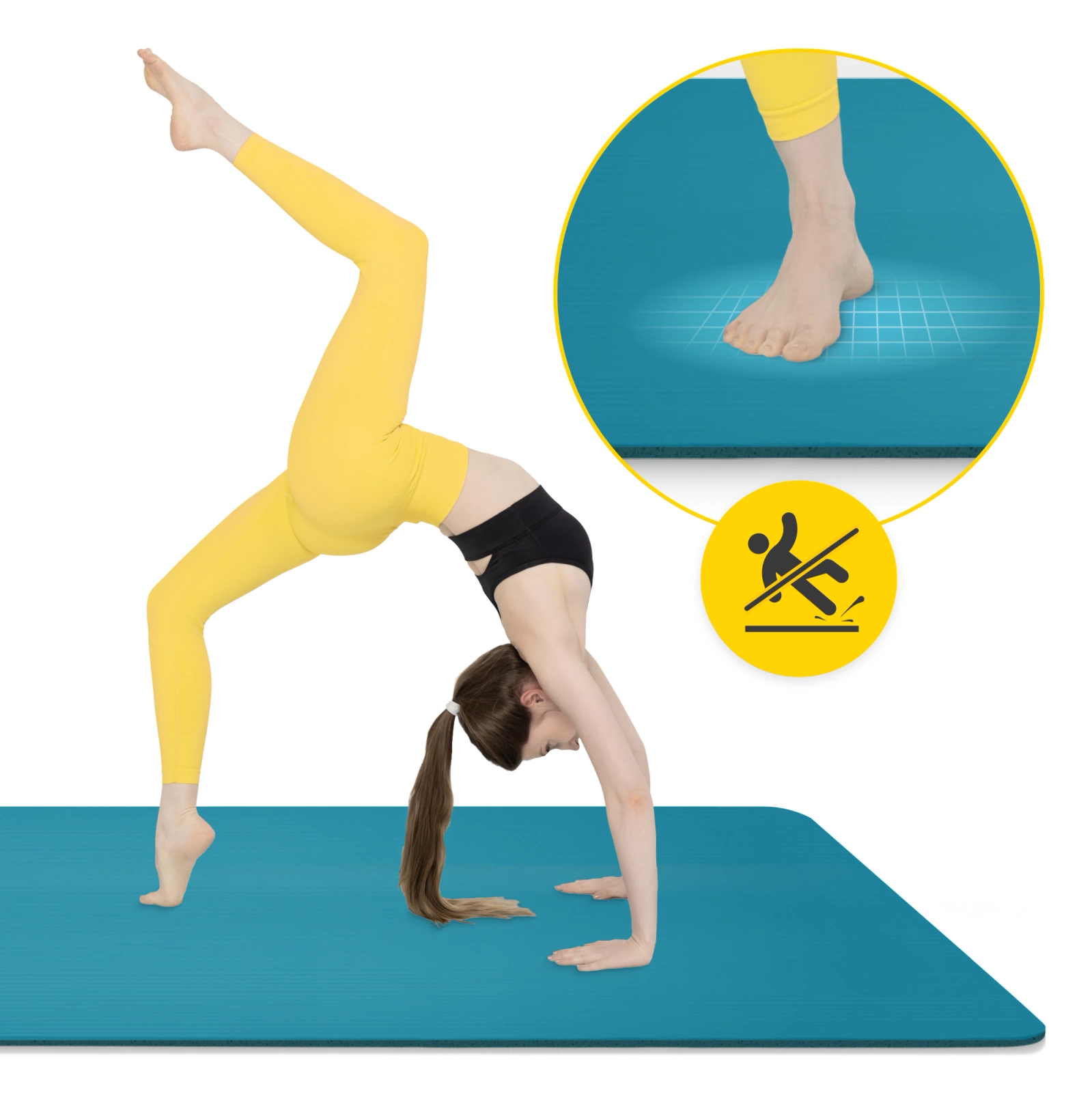 4FIZJO NBR vingrošanas paklājs 190x100 cm, biezs 1.5 cm, zils (1)