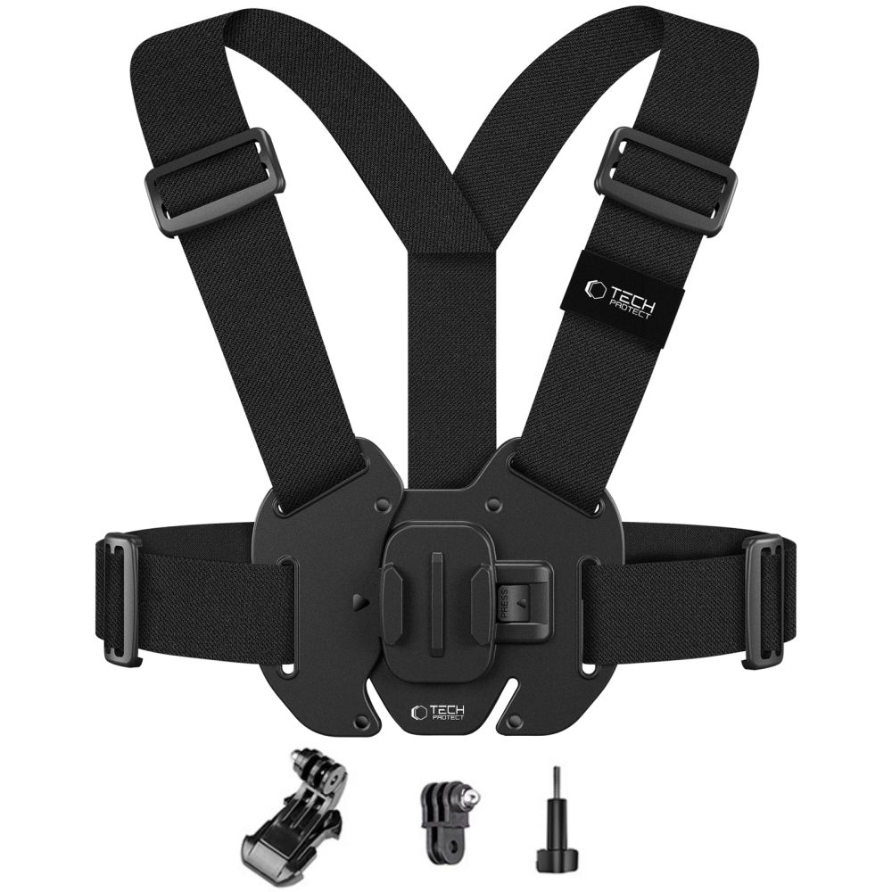 Tech-Protect GA100 krūšu stiprinājuma siksna GoPro / DJI - melna | Chest Mount harness for black