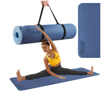 4Fizjo Sporta vingrošanas paklājs, jogas fitnesa TPE paklājiņš - 180x60x1cm, Zils | Fitness Yoga Exercise Mat