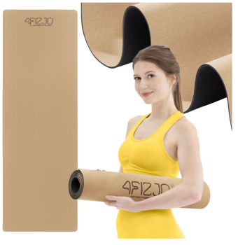 4Fizjo Korķa Sporta Vingrošanas Paklājs Jogas Fitnesa Pilates Paklājiņš 183x61x0.4cm, Brūns | Fitness Yoga...