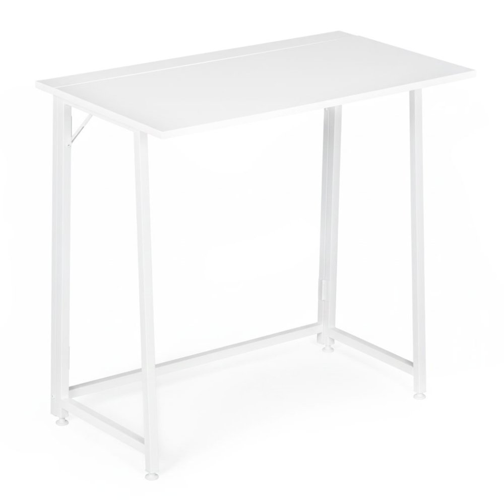 Saliekamais datorgalds 80x45 cm klēpjdatora galds ModernHome, balts (3)