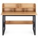 Datorgalds ar plauktiem 120x60 cm ModernHome loft stilā, gaišs ozols
