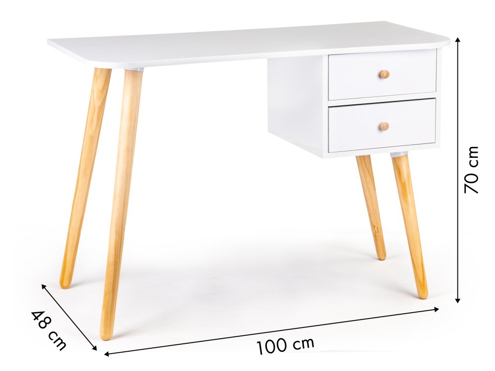 Skandināvu stila rakstāmgalds ar 2 atvilktnēm ModernHome WYJ-125 (3)