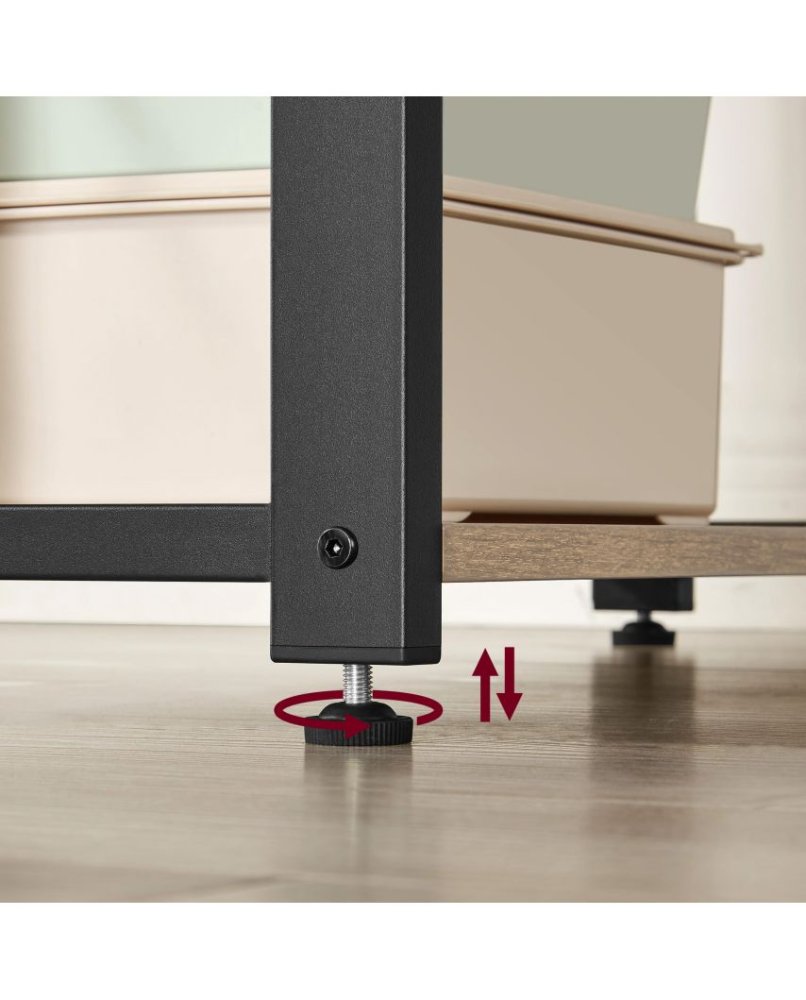 Datora rakstāmgalds ar plauktiem un regulējamām kājām, ozols sonoma (3)