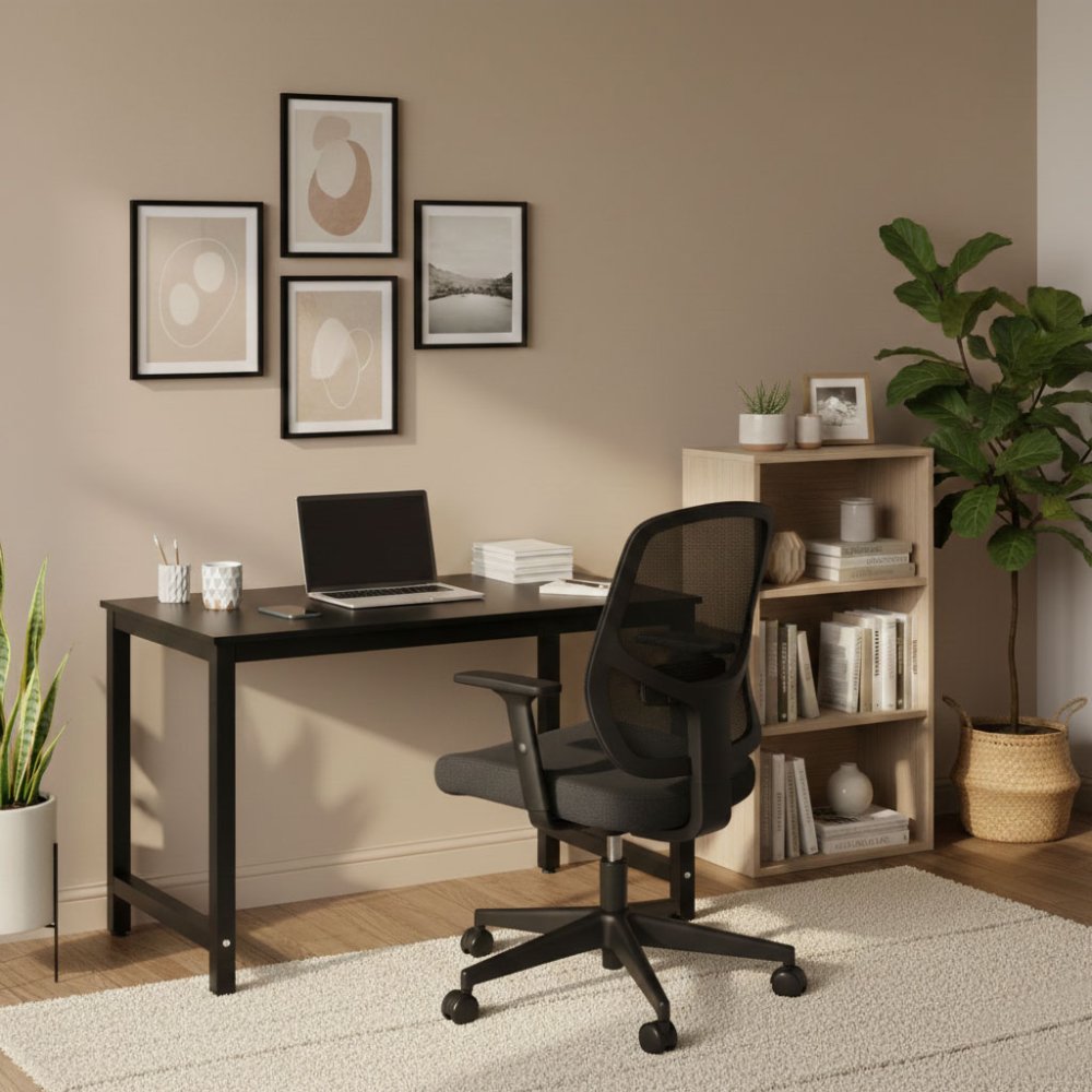 Datorgalds 120x60 cm darbam un mācībām ModernHome, melns (1)