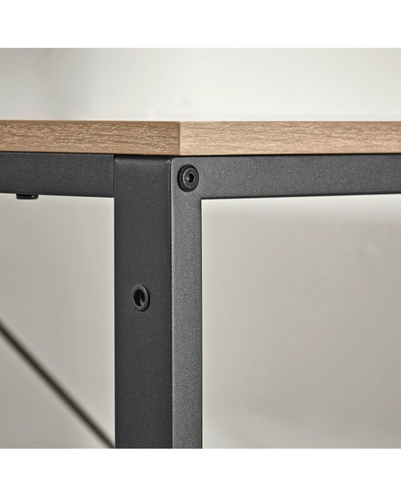 Datora rakstāmgalds ar plauktiem un regulējamām kājām, ozols sonoma (2)