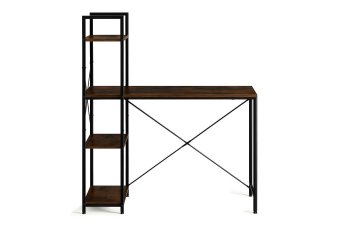 Rakstāmgalds ar plauktiem divpusējs industriāls, Antīks koks