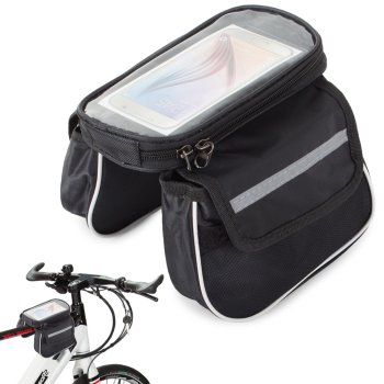 Velosipēda Rāmja Soma ar Ūdensizturīgu Caurspīdīgu 7,2'' Telefonu Vāciņu Nodalījumu | Bicycle Frame Bag