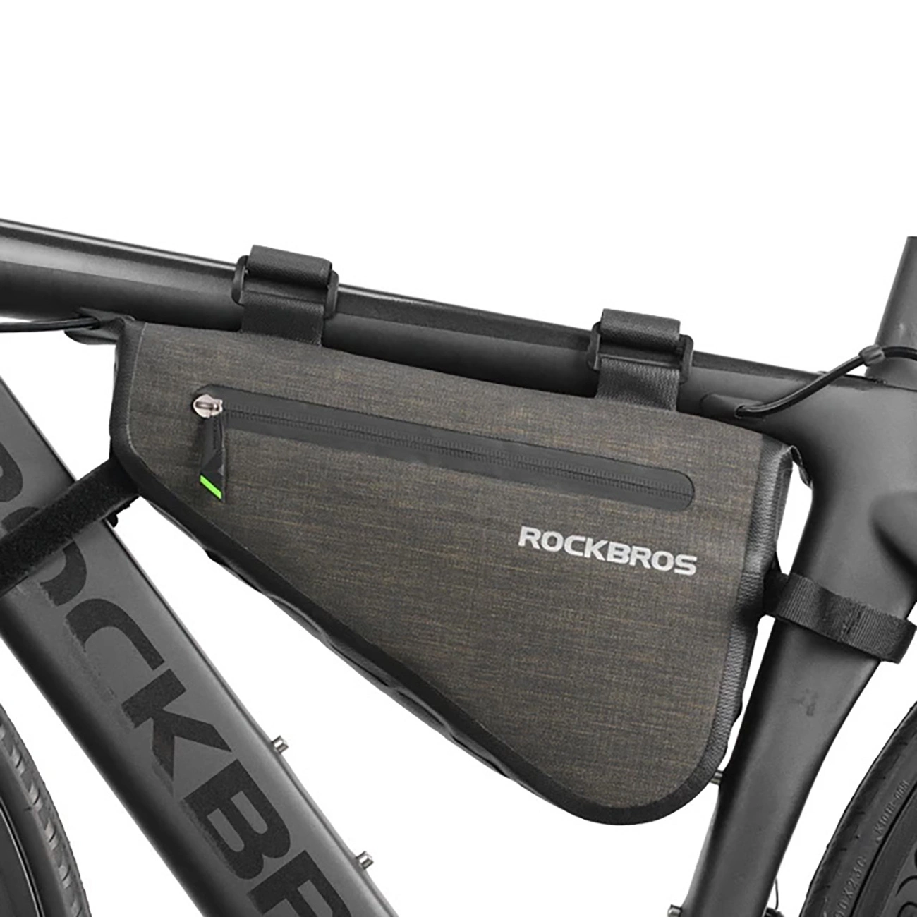 Rockbros AS-017 velosipēda rāmja soma 5 l - tumši zaļa | bicycle frame bag dark green