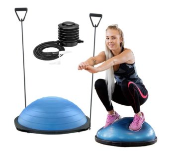 4Fizjo BOSU Līdzsvara Balansa Trenažieris Pussfēra Bumba Platforma 60cm, Zila | Balance Trainer Half Ball Dome Platform