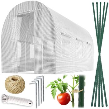 Dārza siltumnīca tunelis 2x3m (6m2) Plonos, Balts